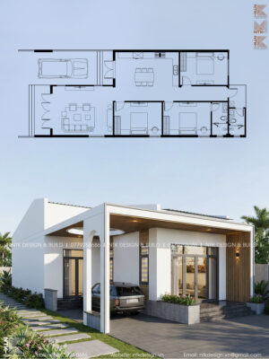Thiết kế nhà cấp 4 hiện đại tiết kiệm chi phí