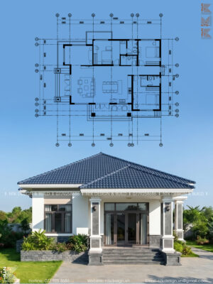 A01 Biệt thự mái nhật tại Bảo Lộc