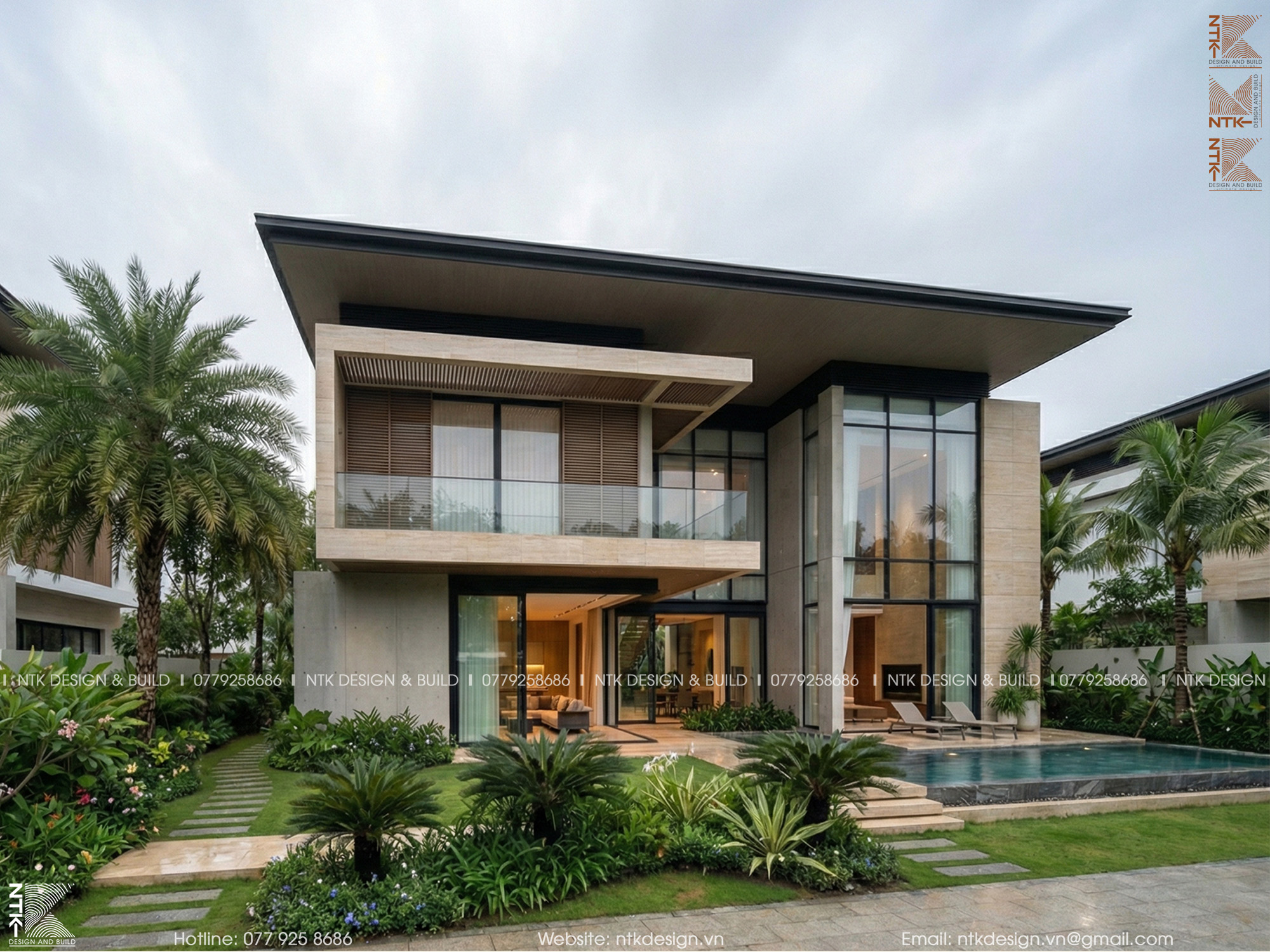 Thiết kế biệt thự 2 tầng tại Bảo Lộc