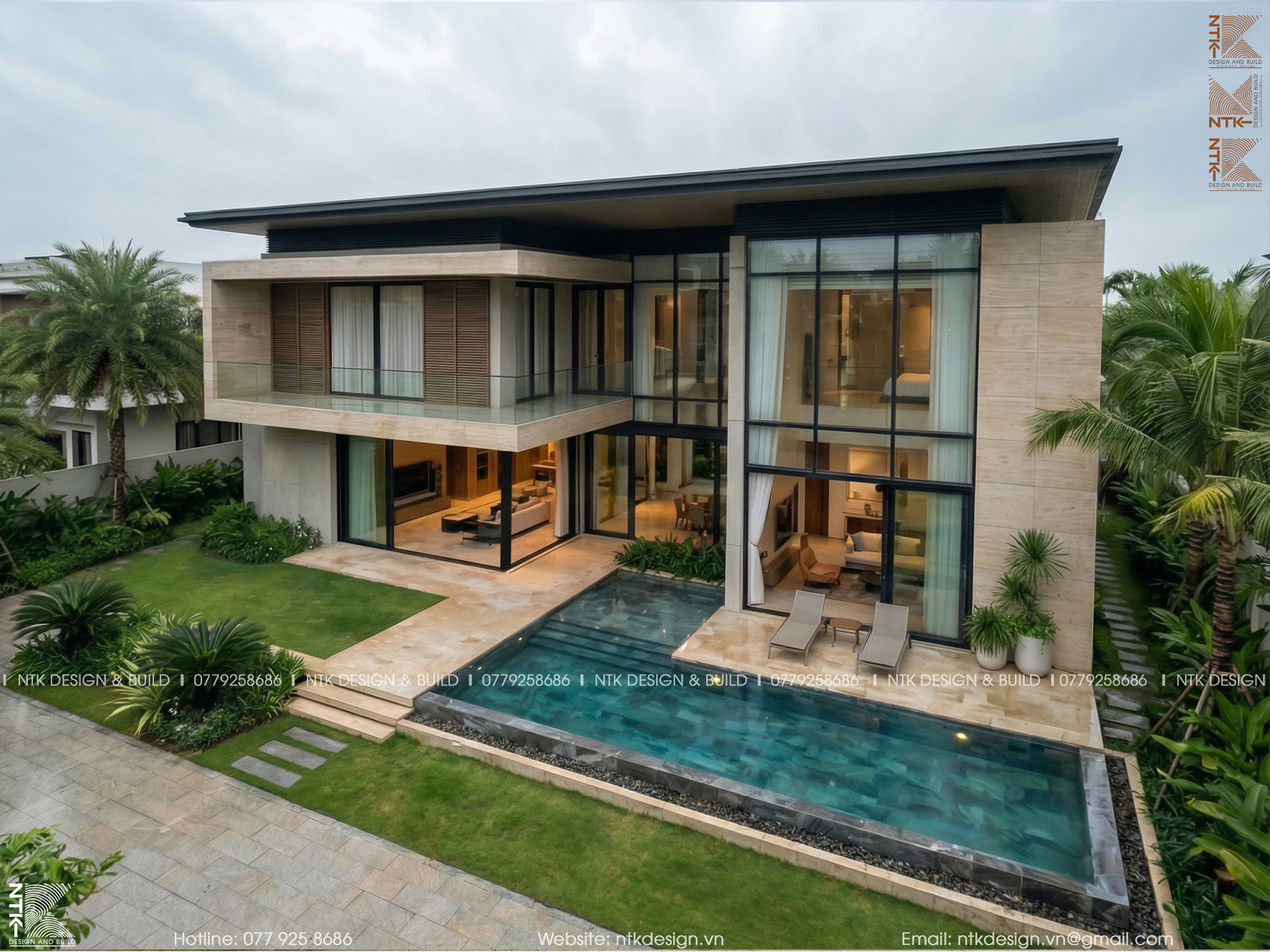 Thiết kế biệt thự 2 tầng tại Bảo Lộc