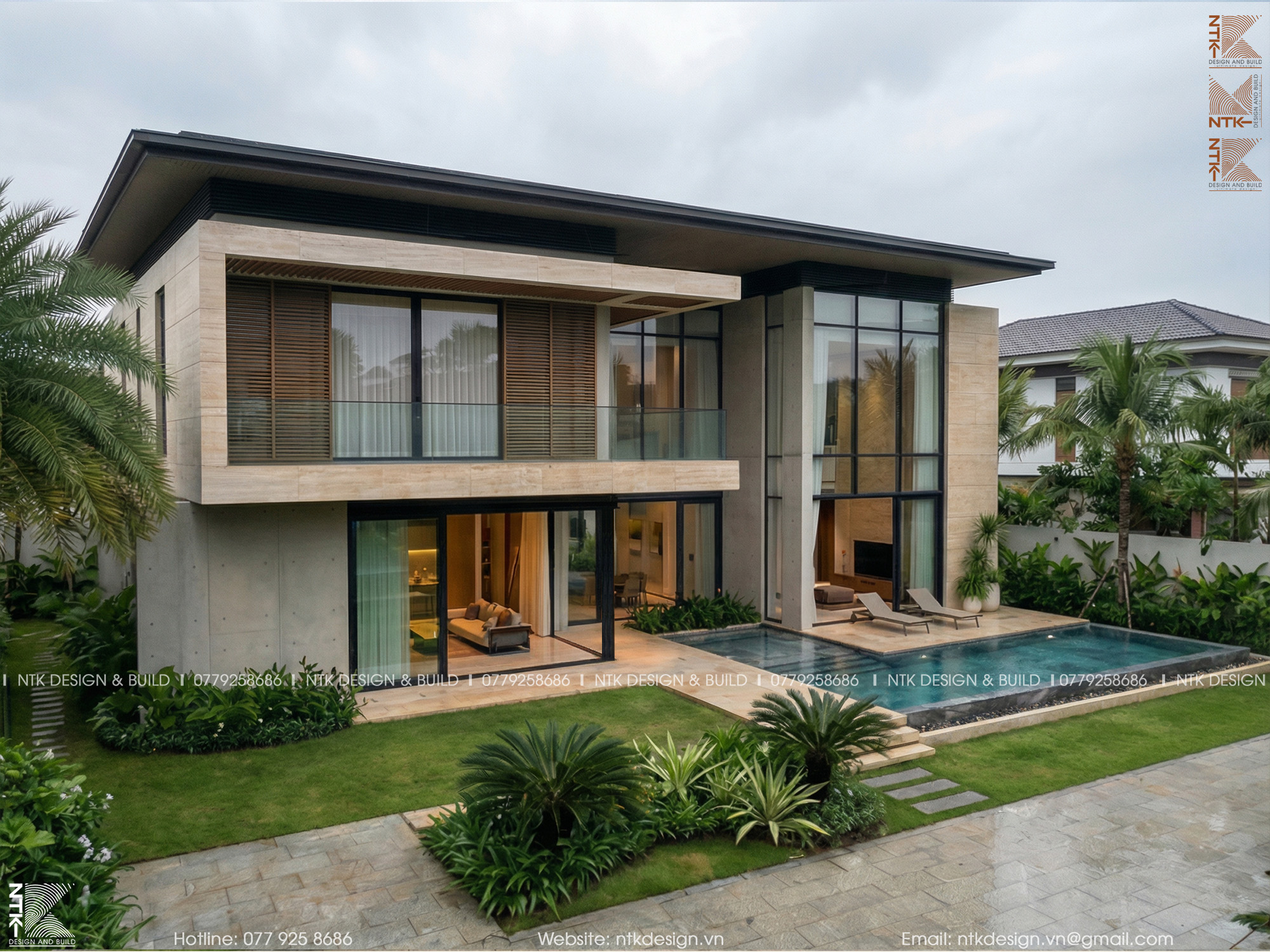 Thiết kế biệt thự 2 tầng tại Bảo Lộc